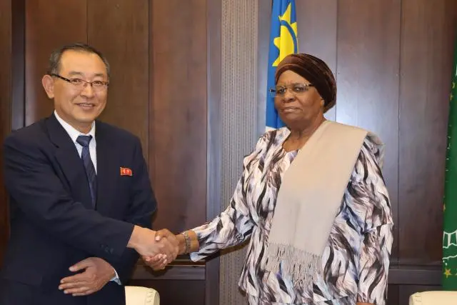 North Korean Ambassador Jong Song pictured with President Netumbo Nandi-Ndaitwah April 28 2025