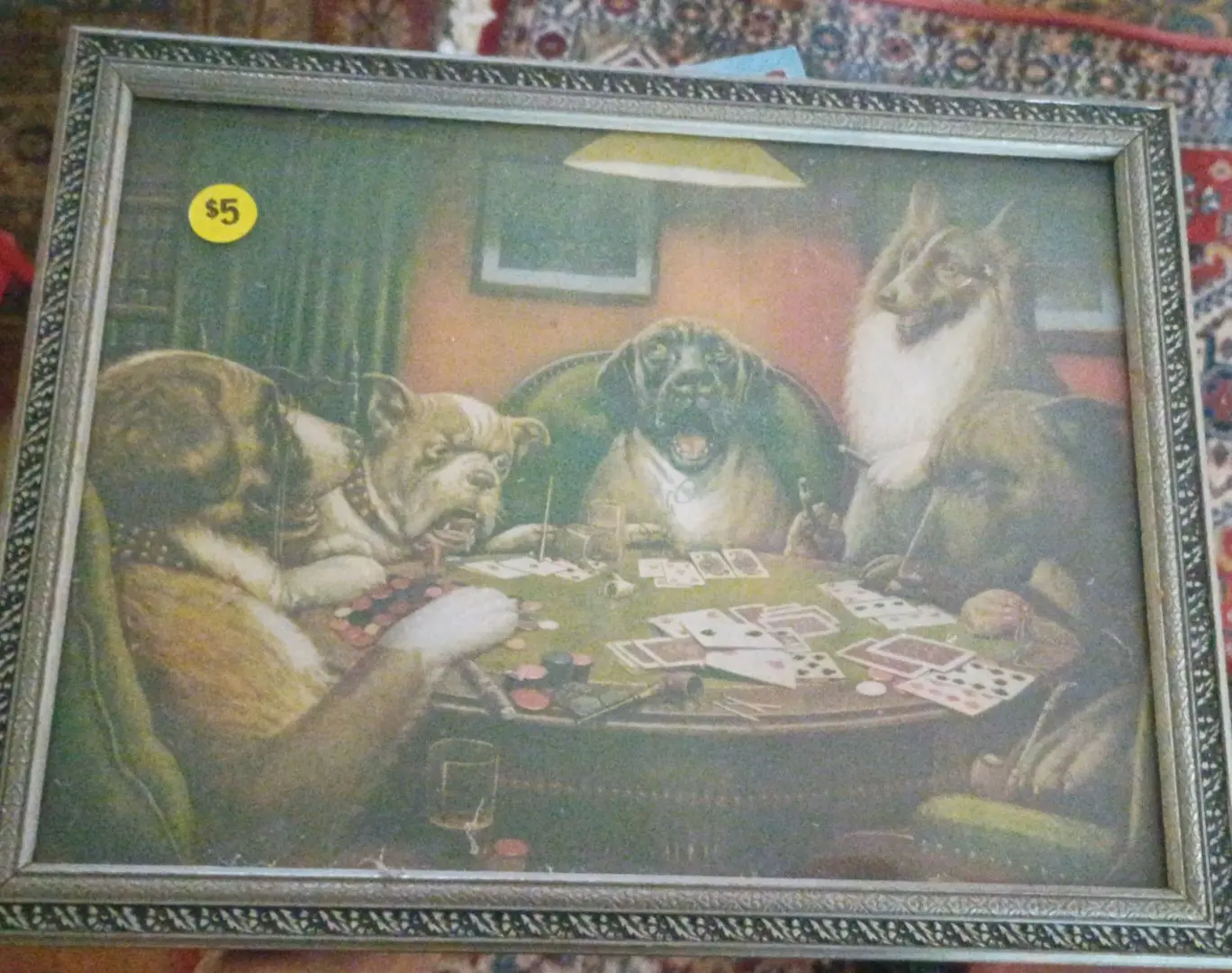 dogs playing poker picture for $5