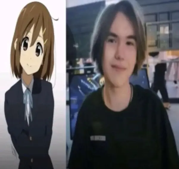 yui hirasawa on the left donk on the right