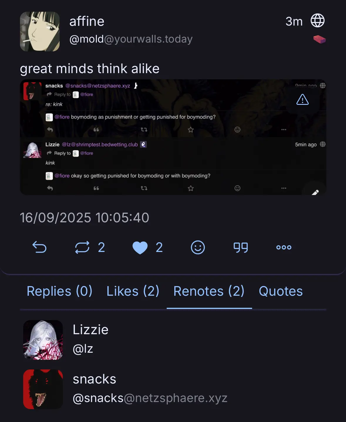 snacks and myself make up the two regorts