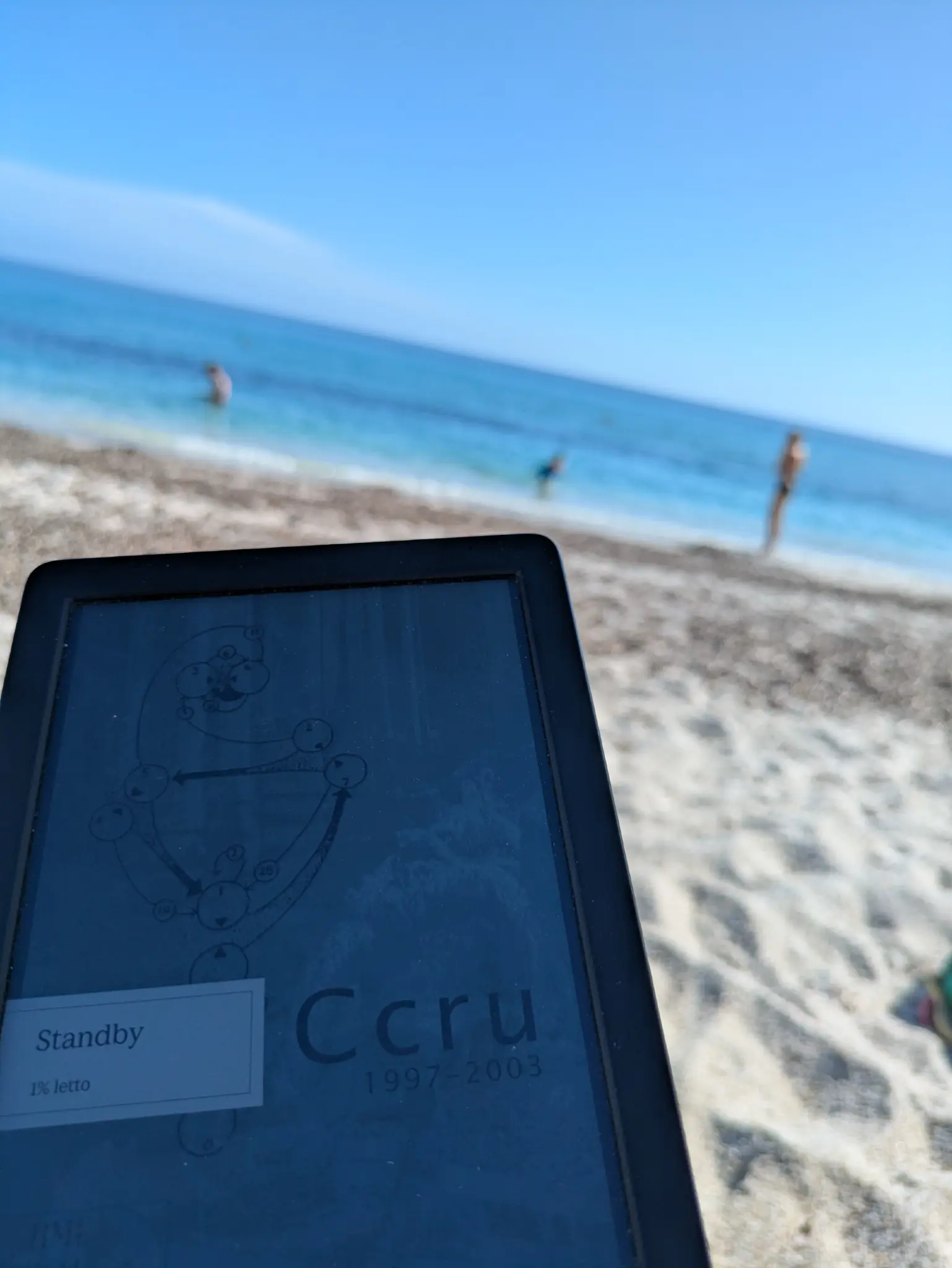 me reading ccru writings on a beach
